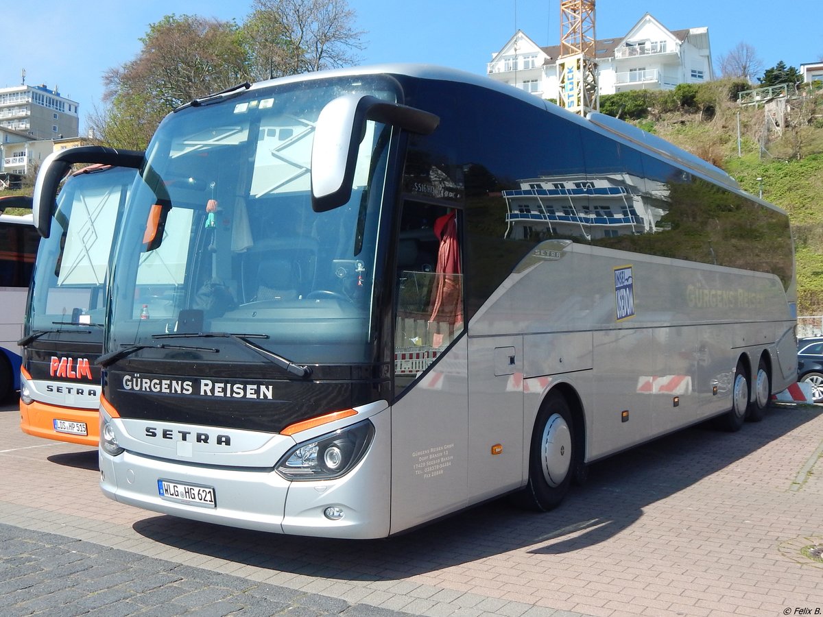 Setra 516 HD von Gürgens Reisen aus Deutschland im Stadthafen Sassnitz.