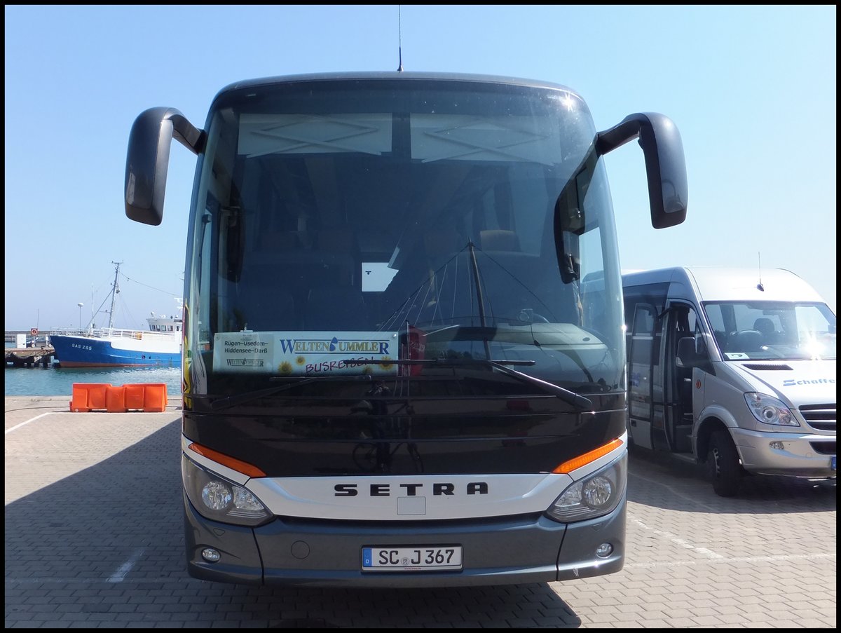 Setra 516 HD von Sollner aus Deutschland im Stadthafen Sassnitz.