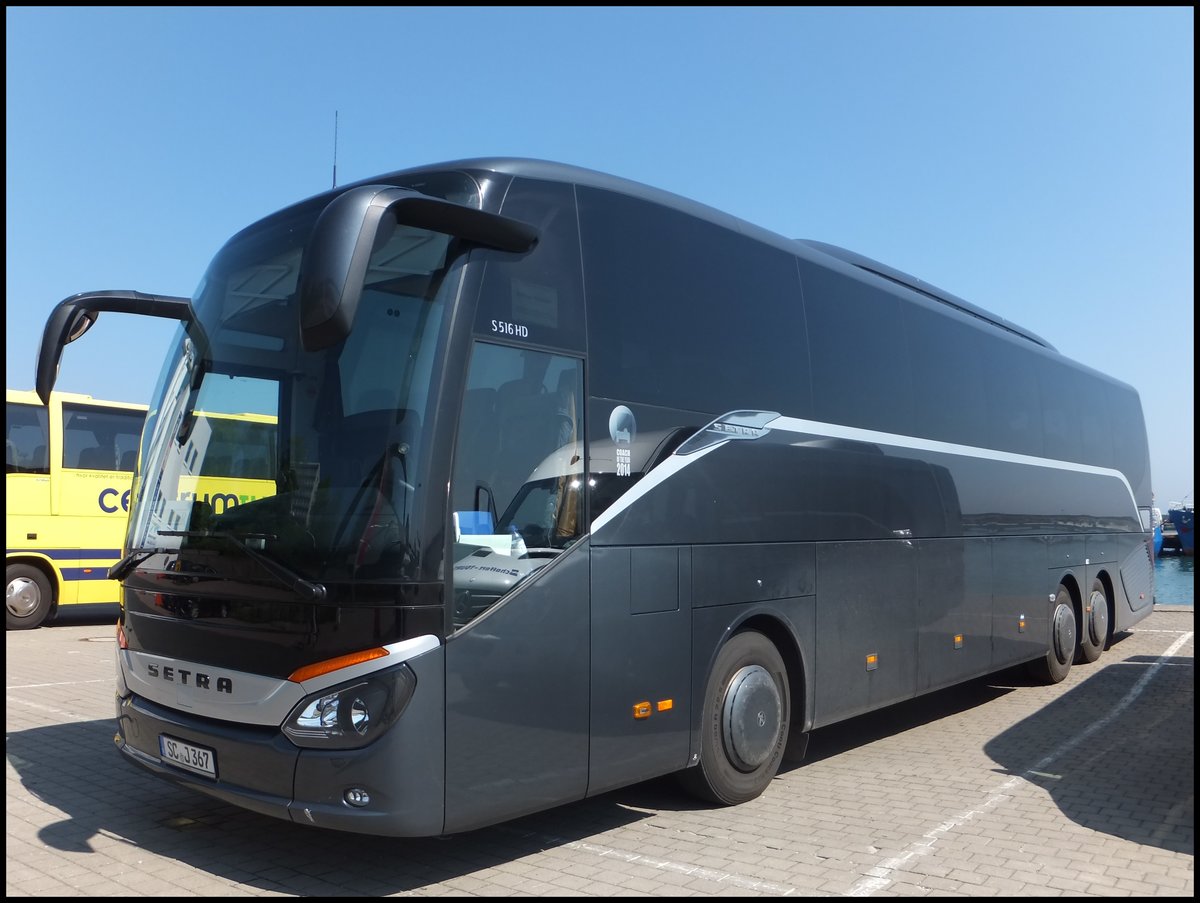 Setra 516 HD von Sollner aus Deutschland im Stadthafen Sassnitz.