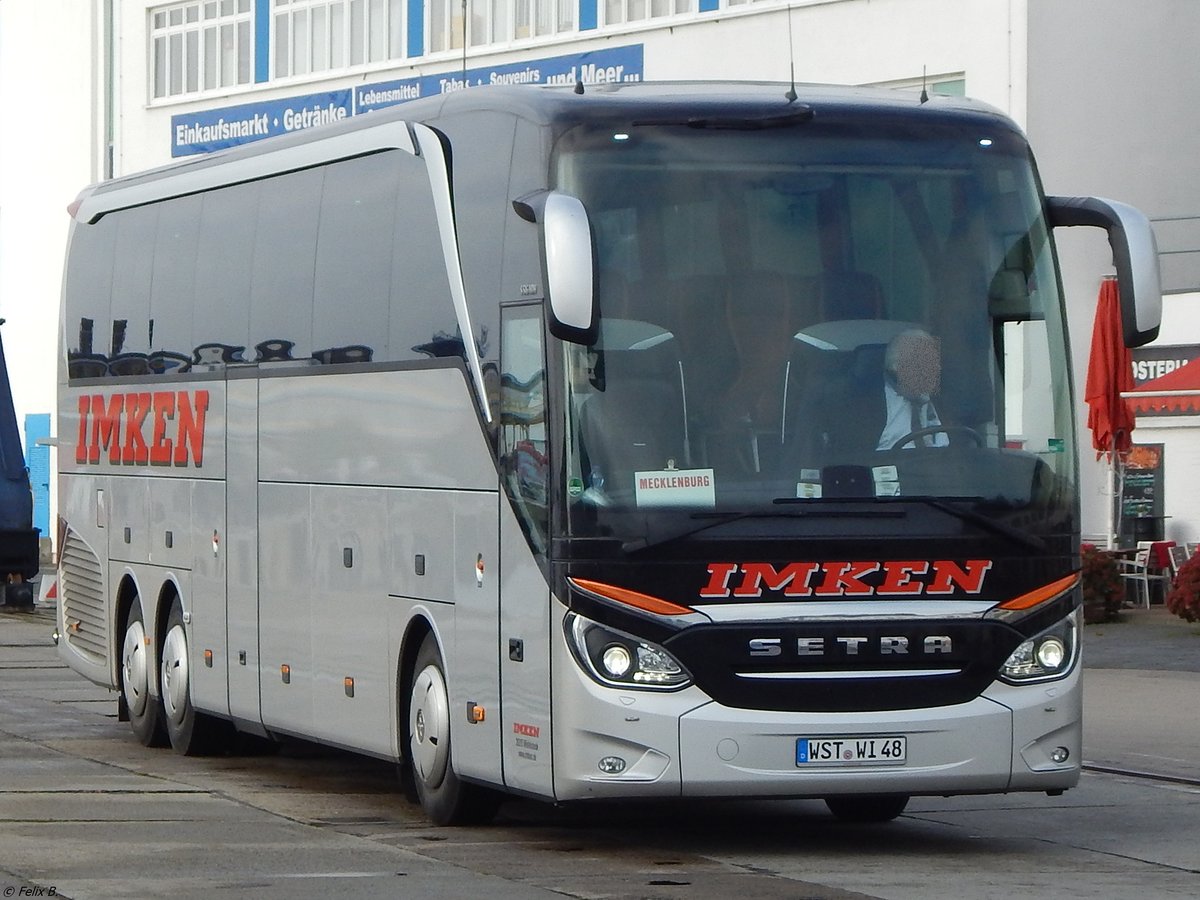 Setra 516 HDH von Imken aus Deutschland im Stadthafen Sassnitz.