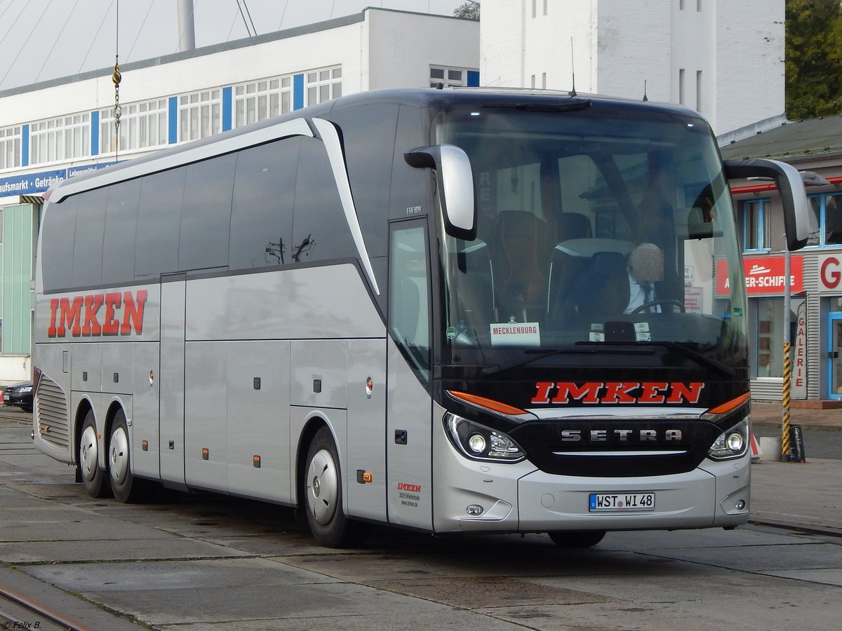 Setra 516 HDH von Imken aus Deutschland im Stadthafen Sassnitz.