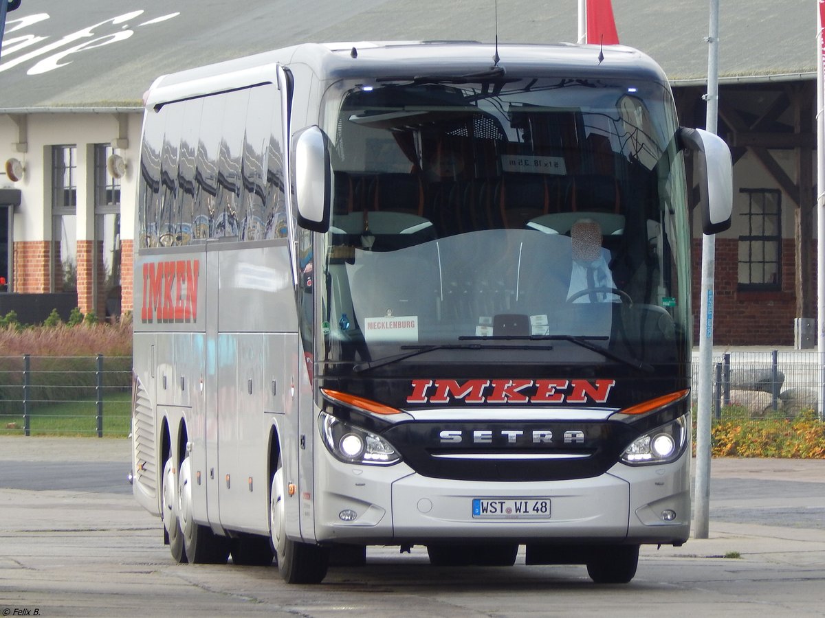 Setra 516 HDH von Imken aus Deutschland im Stadthafen Sassnitz.