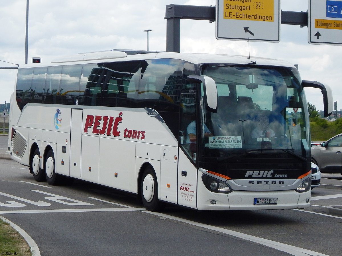 Setra 517 HD von Pejić Tours aus Serbien in Stuttgart.