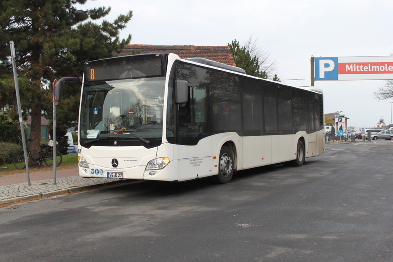 SEV Bus von Warnemnde nach Rostock-Marienehe stand am 26.10.2018 in Warnemnde. 