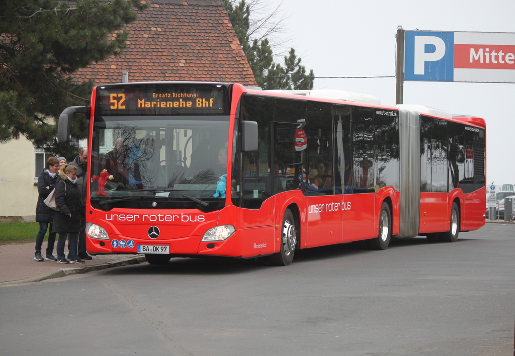 SEV Bus von Warnemnde nach Rostock-Marienehe am 23.03.2019 in Warnemnde.