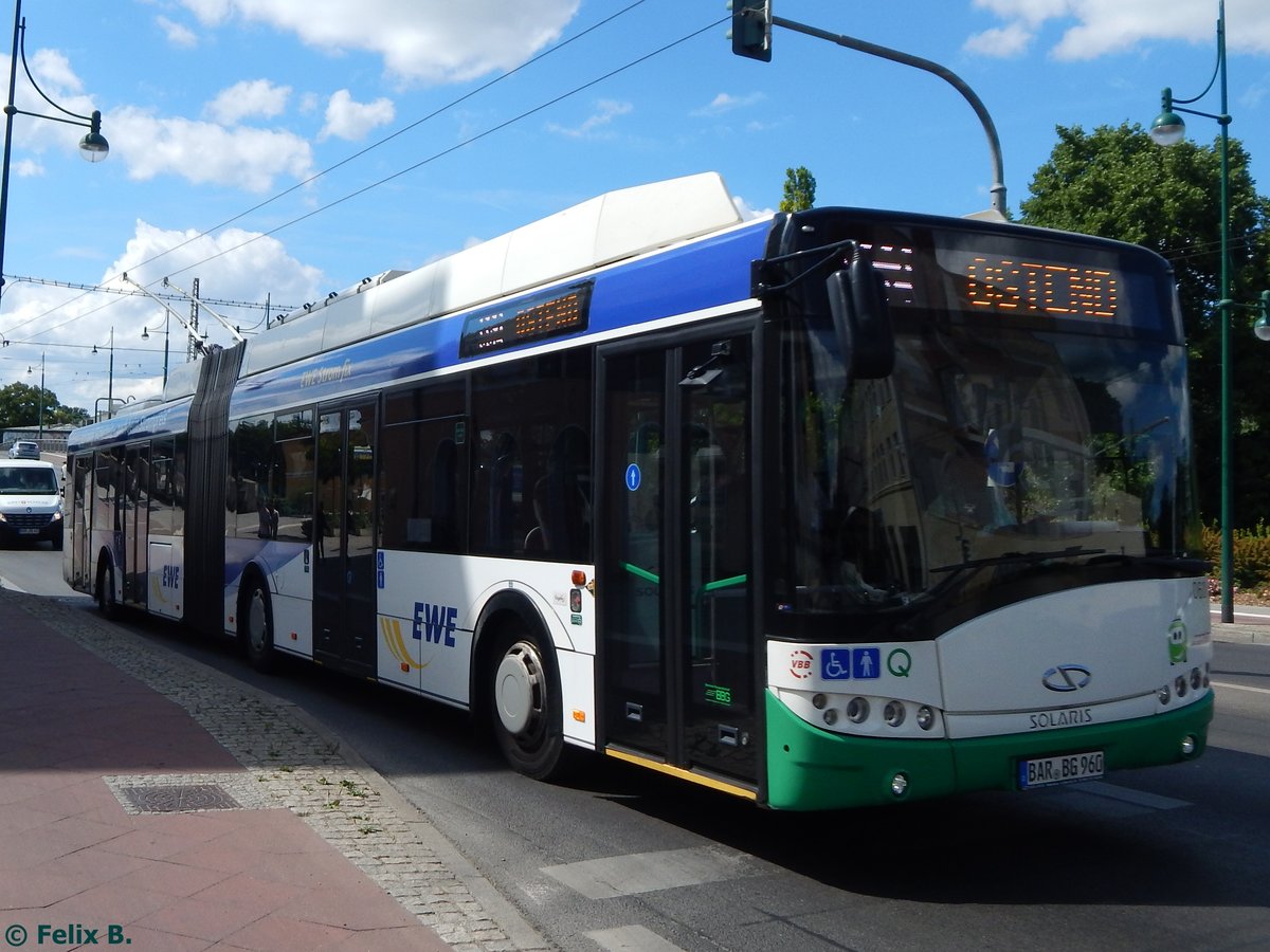 Solaris Trollino 18 der Barnimer Busgesellschaft in Eberswalde.