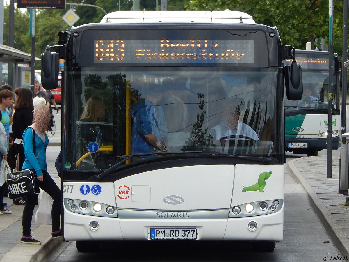 Solaris Urbino 18 der Beelitzer Verkehrs- und Servicegesellschaft mbH in Potsdam. 