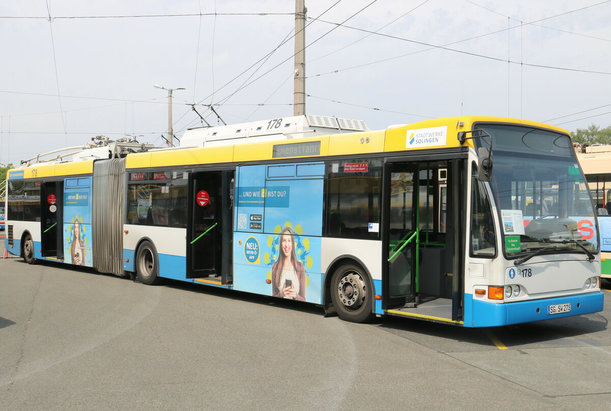 SWS Solingen - Nr. 178/SG-SW 278 - Berkhof Gelenktrolleybus am 19. Juni 2022 in Solingen (Aufnahme: Martin Beyer)