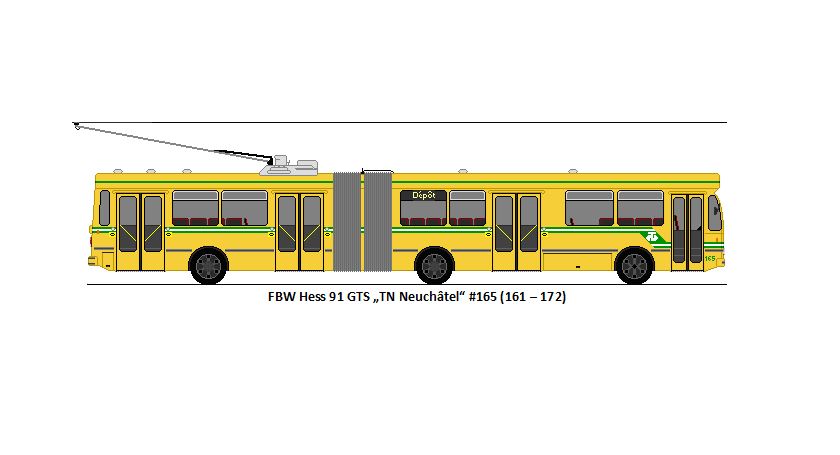 TN Neuchtel - Nr. 165 - FBW/Hess 91 GTS Gelenktrolleybus