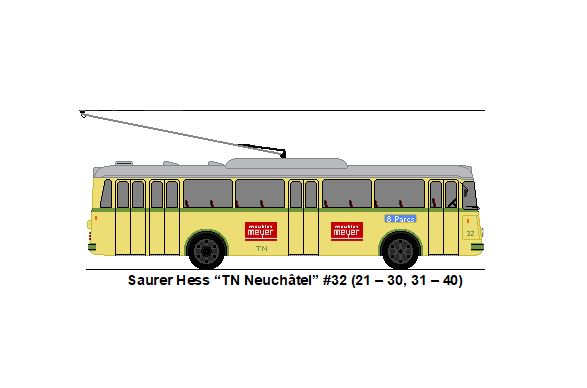 TN Neuchtel - Nr. 32 - Saurer/Hess Trolleybus