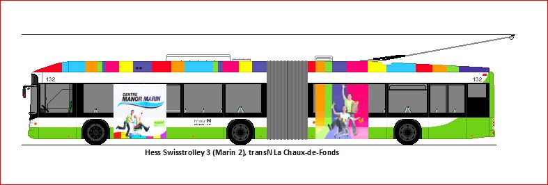transN, La Chaux-de-Fonds - Nr. 132 - Hess Swisstrolley 3