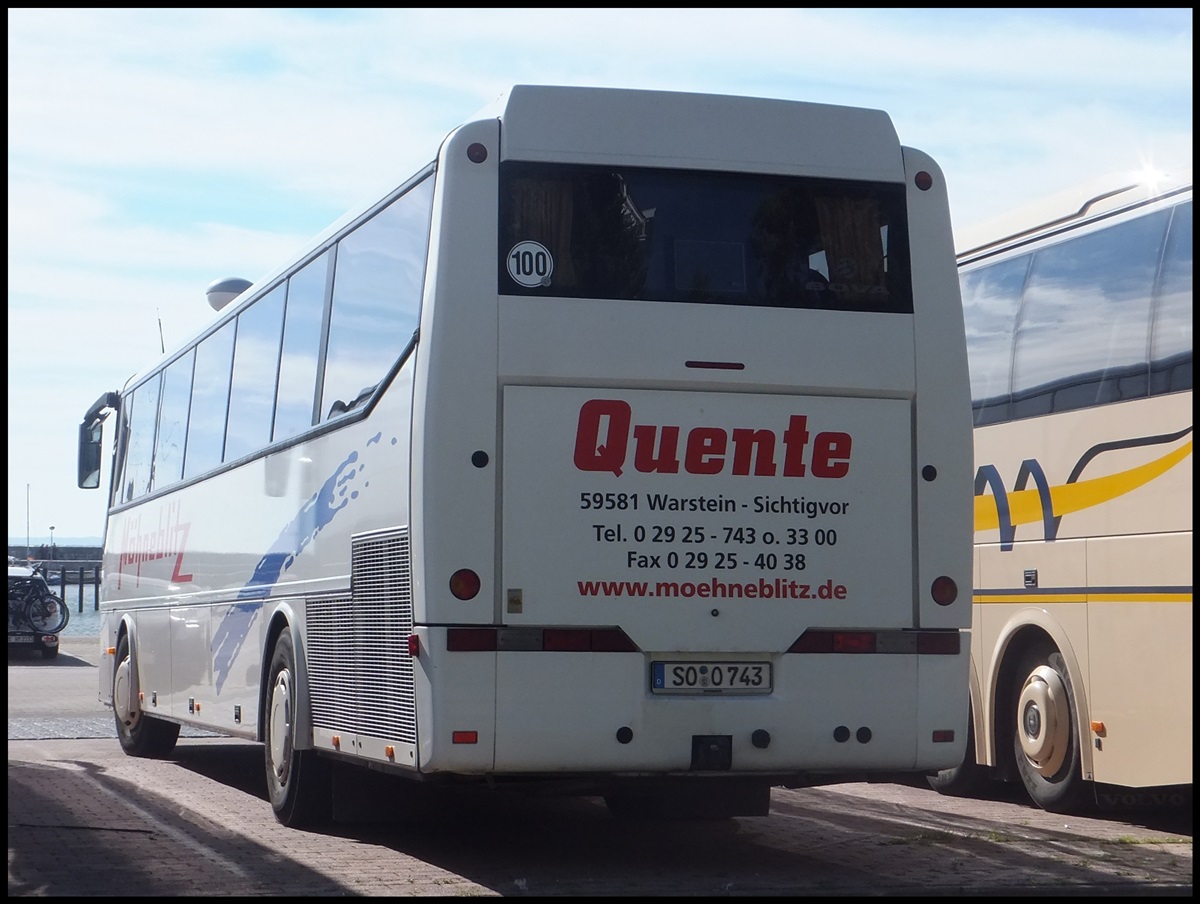 VDL Bova Futura von Quente aus Deutschland im Stadthafen Sassnitz.