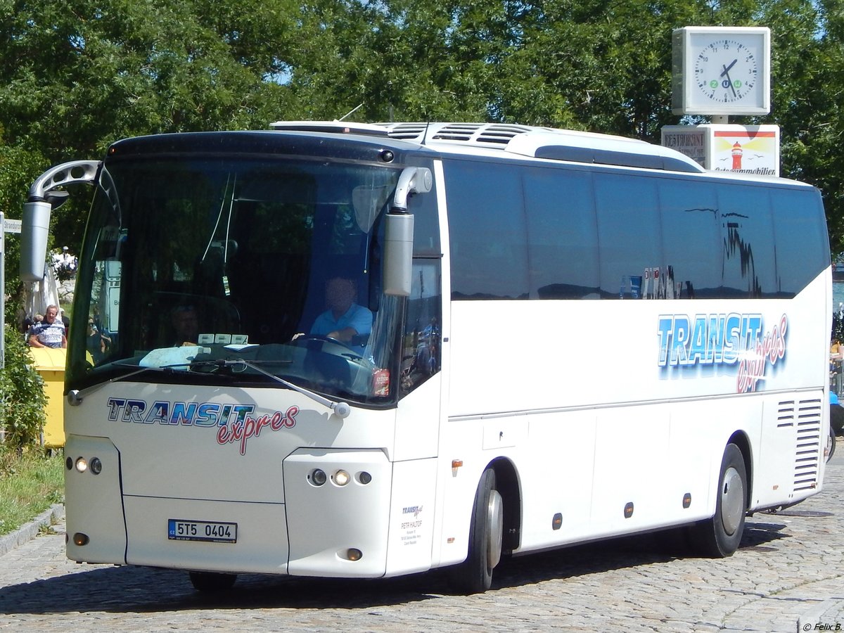 VDL Bova Magiq von Transit Expres aus Tschechien im Stadthafen Sassnitz.