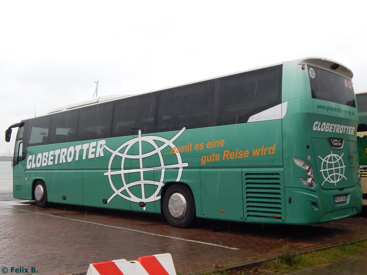 VDL Futura von Globetrotter aus Deutschland im Stadthafen Sassnitz. 