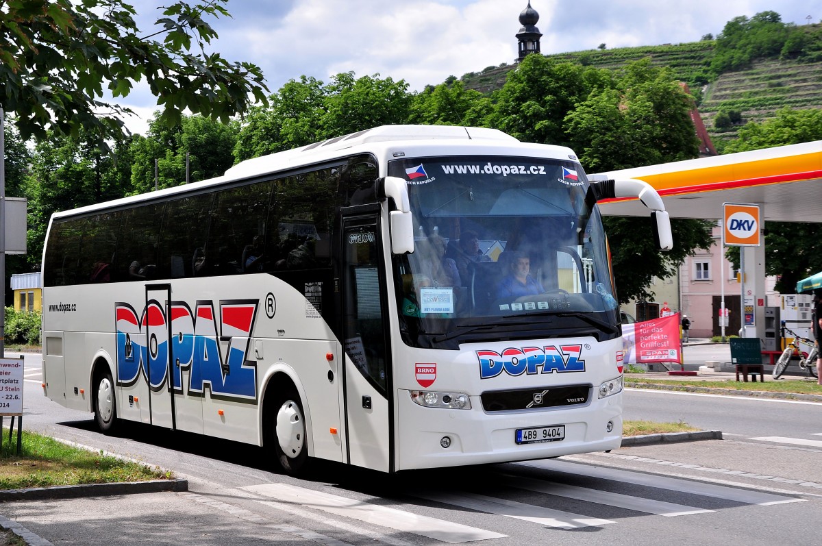 Volvo 9700 von Dopaz aus der CZ am 21.Juni 2014 in Krems gesehen.