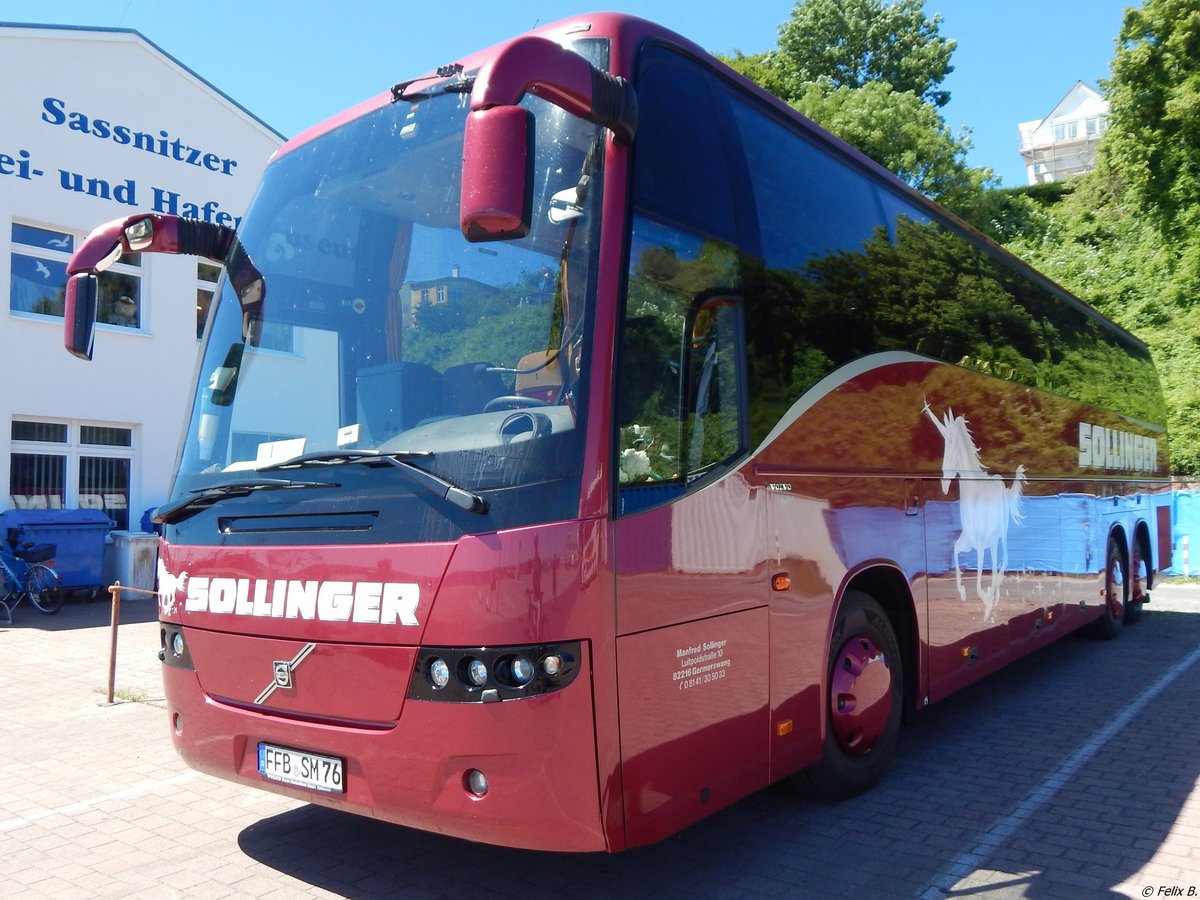 Volvo 9700 von Sollinger aus Deutschland im Stadthafen Sassnitz.