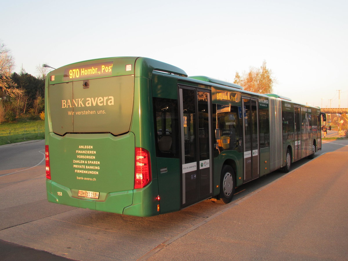 VZO - Mercedes Citaro Nr. 153 * Bank Avera * (Baujahr 2019) am Bahnhof in Feldbach am  8.4.20