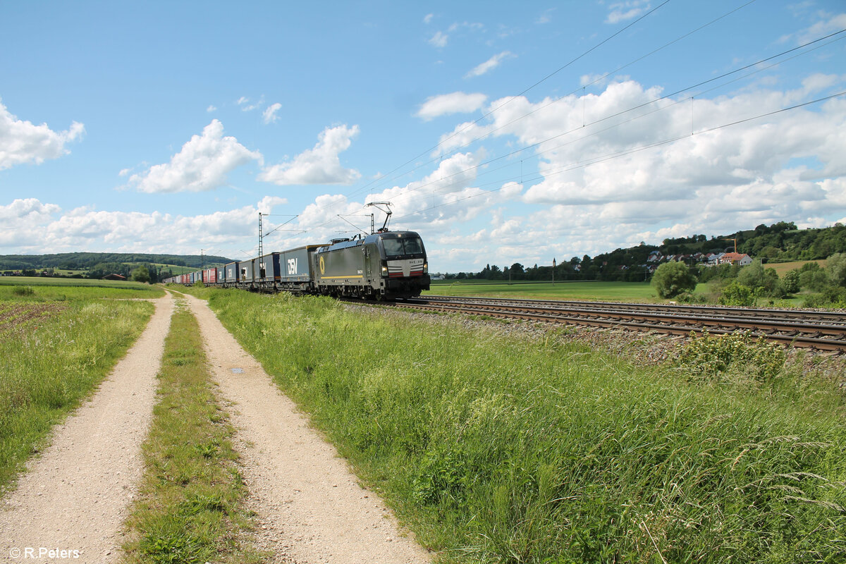 X4E 610 alias 193 610 mit einem DSL KLV Zug kurz vor Treuchtlingen gen Süden. 28.05.24