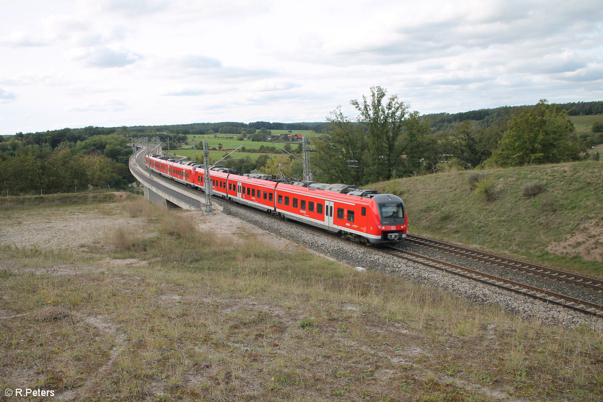 Zwei 440iger als RE10 kurz nach Emskirchen. 29.09.24
