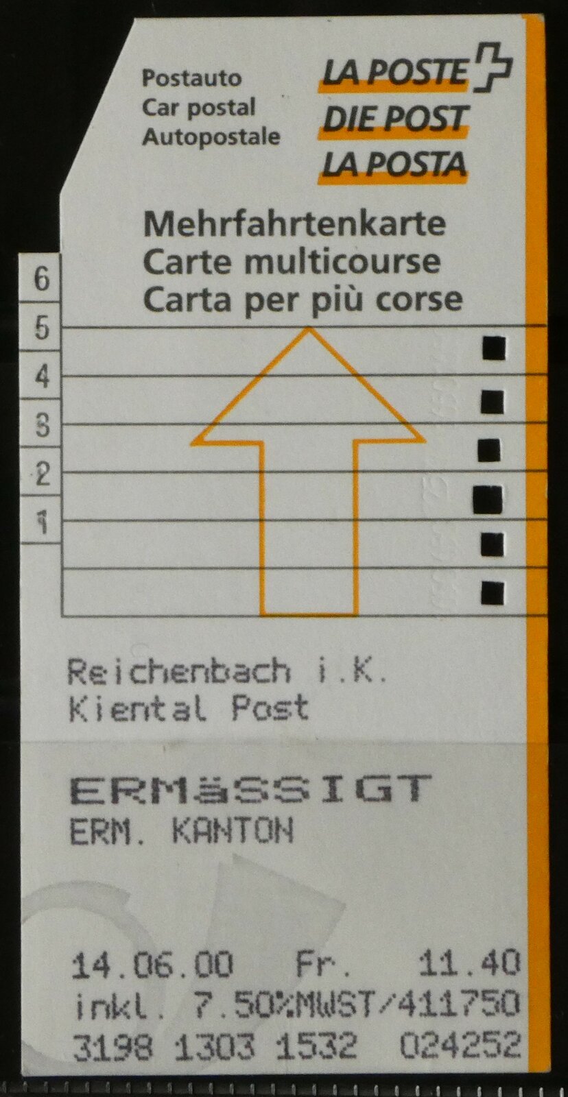 (246'883) - Postauto-Mehrfahrtenkarte am 5. März 2023 in Thun
