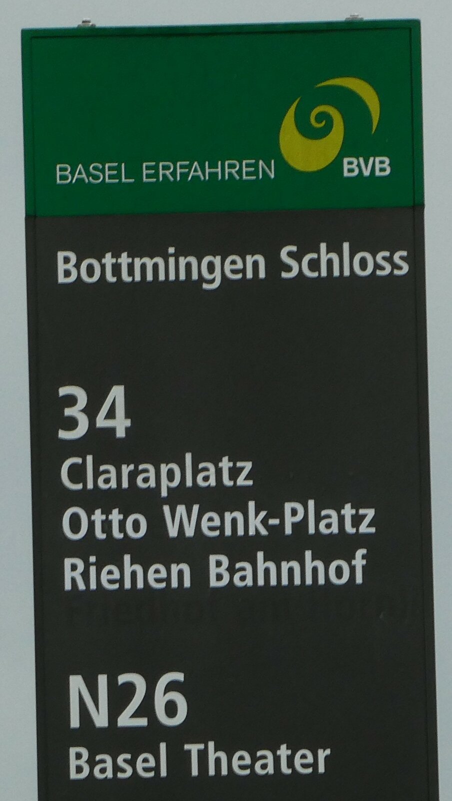 (247'888) - BVB-Haltestellenschild - Bottmingen, Schloss - am 30. Mrz 2023