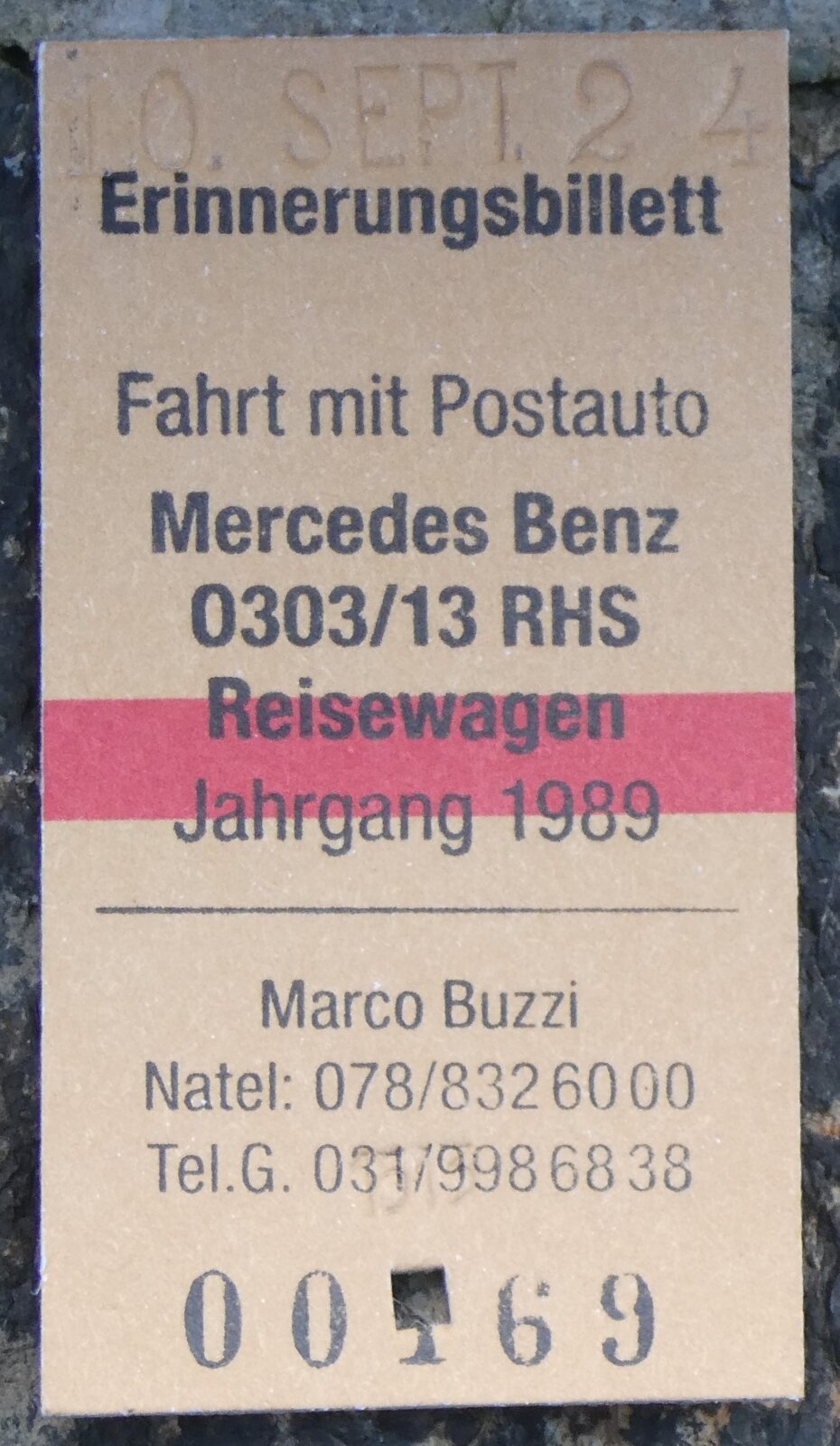 (266'930) - Buzzi-Erinnerungsbillet vom 10. September 2024 am 10. September 2024 beim Bahnhof Gschenen