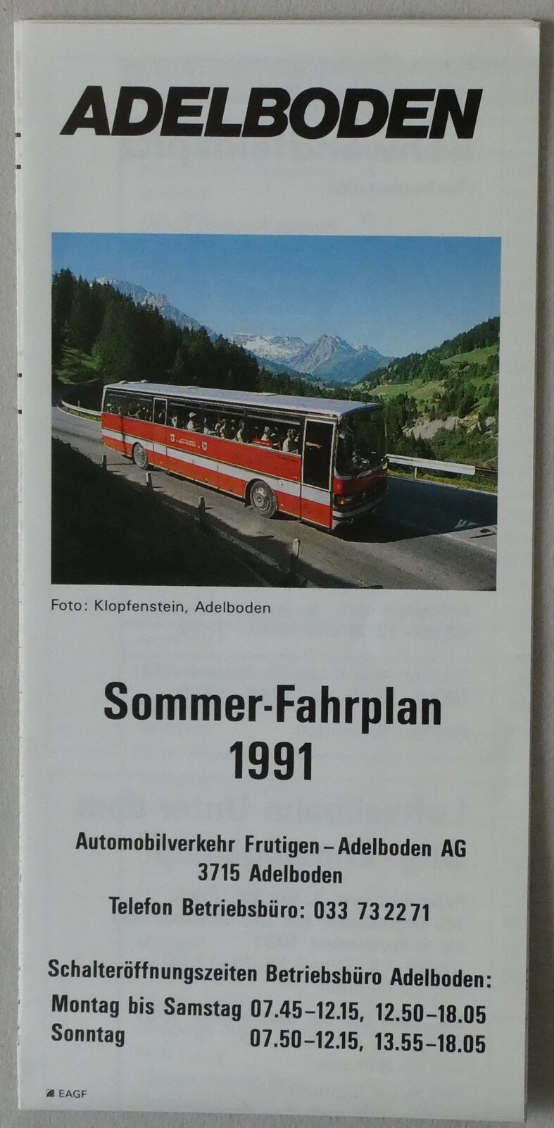 (287'080) - AFA-Sommerfahrplan 1991 am 17. Mai 2026 in Thun