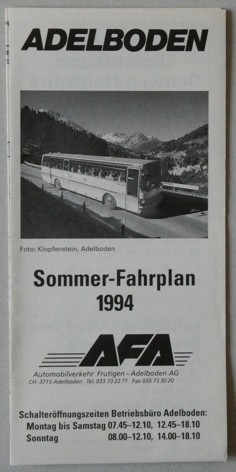 (290'871) - AFA-Sommer-Fahrplan 1994 am 13. September 2026 in Thun