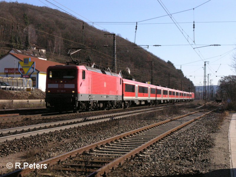 112 168-0 erreicht Gem�nden mit ein Sandwitch RE Frankfurt/Main. 16.02.08