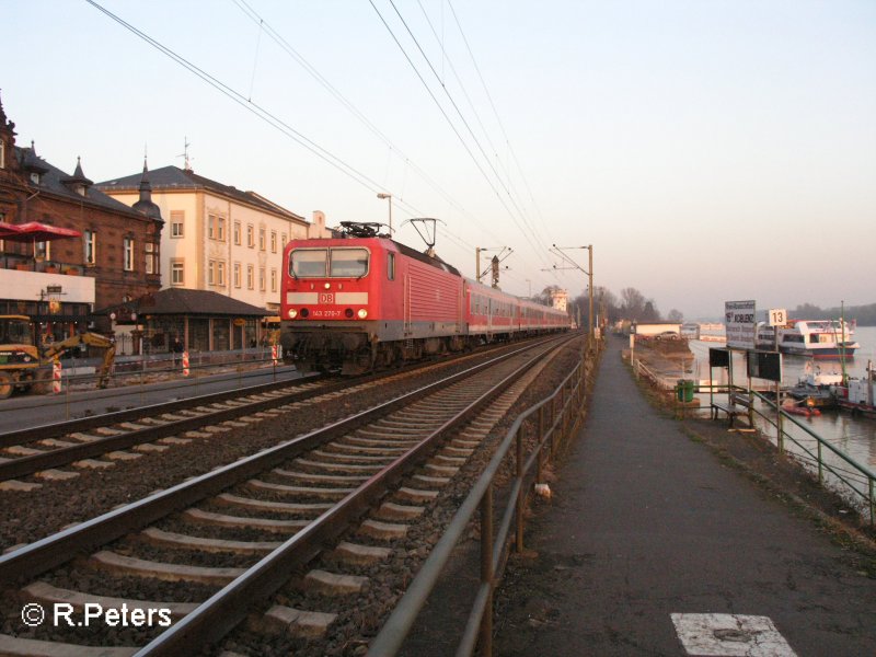 143 270-7 durchf�hrt R�desheim an dem Rhein mit einer RB Koblenz. 13.02.08
