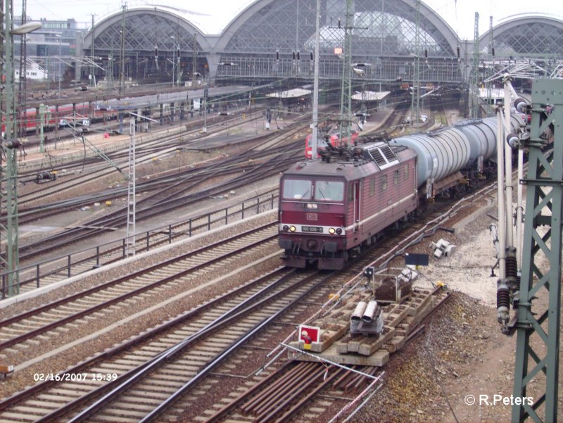180 006 durchf�hrt Dresden HBF mit ein gemischten G�terzug. 16.02.07