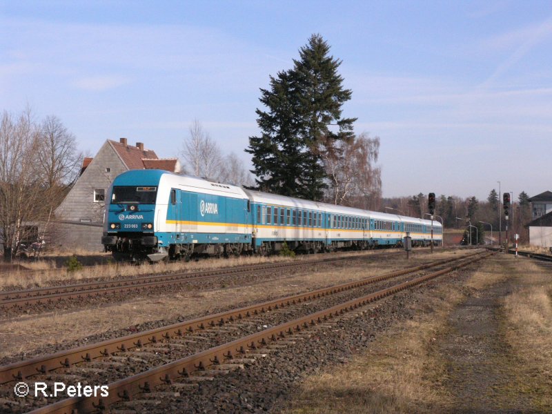 223 063 durchf�hrt pechbrunn mit dne Mittags Alex nach Hof. 11.02.08