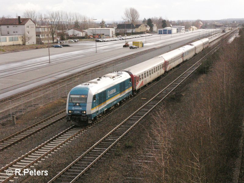 223 064 verl�sst Wiesau/Oberpfalz mit ein Alex nach Hof. 22.01.08