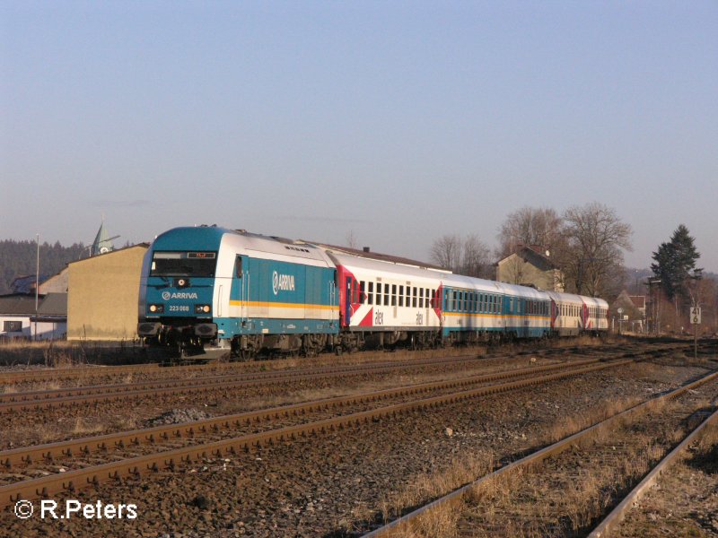 223 068 durchf�hrt Pechbrunn mit ein Alex nach Hof. 18.12.07