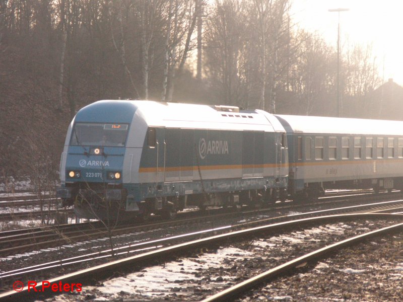 223 071 verl�sst Marktredwitz mit ein Alex nach Hof. 13.01.08
