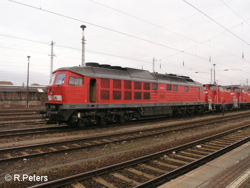 233 289-8 f�hrt den Lokzug an in Cottbus. 09.02.08