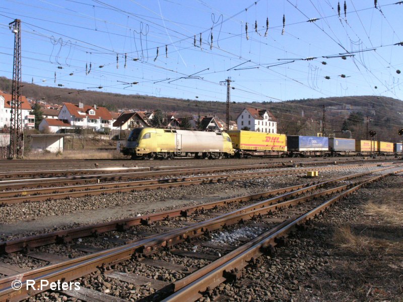 ES 64 U2 010 durchf�hrt Gem�nden mit ein Wechselpritschenzug. 16.02.08
