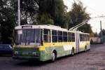 Skoda O-Bus hier an der Endhaltestelle der werkeseigenen Teststrecke in   Ostrov am 8.10.1992.