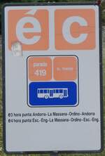 la-massana/864203/267240---andorra-haltestellenschild---la-massana (267'240) - Andorra-Haltestellenschild - La Massana, El Travs - am 18. September 2024