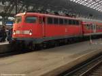 110 380-3 steht mit dem RE9 Verst�rker im K�lner Hbf auf Gleis 5.