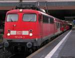 Mit der RB 30530 nach Wesel wartet 110 436-3 auf die Ausfahrt aus dem D�sseldorfer Hbf.