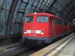 110 320-9 kommt mit dem Sonderzug nach N�rnberg vom BW Grunewald im Berliner Hbf an.