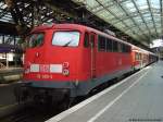 110 380-3 steht mit RB 11224 von Bonn Mehlem nach Wuppertal Hbf im K�lner Hbf auf Gleis 1.