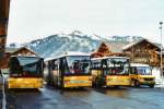 Mercedes/346725/124304---kuebli-gstaad---be (124'304) - Kbli, Gstaad - BE 360'355 - Volvo/Hess + BE 235'726 + BE 403'014 - Setra + BE 305'545 - Mercedes am 24. Januar 2010 beim Bahnhof Gstaad
