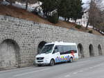 (202'063) - SBC Chur - Nr. 114/GR 100'114 - Mercedes (ex Vorfhrfahrzeug) am 10. Mrz 2019 beim Bahnhof St. Moritz