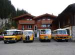 (268'157) - PostAuto Bern - BE 755'378/PID 5684 - Mercedes/Kusters + Schmid, Thrishaus - Nr. 3/BE 26'760 - Saurer/Gangloff (ex Geiger, Adelboden Nr. 3; + Nr. 9/BE 26'105 - Saurer/R&J (ex Geiger, Adelboden Nr. 9) + aus Deutschland: Hahn, Mnchen - Nr. 6/M-MB 309H - Mercedes (ex Mller, CH-Ennetmoos Nr. 6; ex Portenier, CH-Adelboden Nr. 6/PID 492; ex Geiger, CH-Adelboden Nr. 6) am 12. Oktober 2024 auf der Griesalp