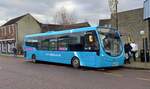 This 2014 Wright Streetlite, operated by Arriva North East as fleet number 1587 and registered NK64 EFA, was photographed in Spennymoor, County Durham, UK, on 8th January 2024.
