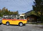 (268'039) - Schmid, Thrishaus - Nr. 9/BE 26'105 - Saurer/R&J (ex Geiger, Adelboden Nr. 9) am 12. Oktober 2024 in Kiental, Loosplattenalp