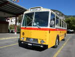 (291'228) - Gast, Reutigen - BE 113'160 - Saurer/T�scher (ex HP Trans, Thusis; ex Mauerhofer, Worb; ex Erni, Schupfart Nr. 3; ex P 24'636) am 27. September 2026 in Meiringen, Postautostation