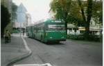 (020'032) - BVB Basel - Nr. 920 - FBW/FHS-Hess Gelenktrolleybus am 8. Oktober 1997 in Basel, Claraplatz